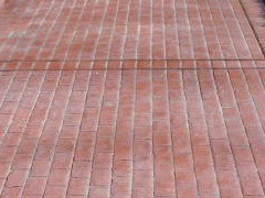 Brick Runningbond Stamped Concrete - Orange Red